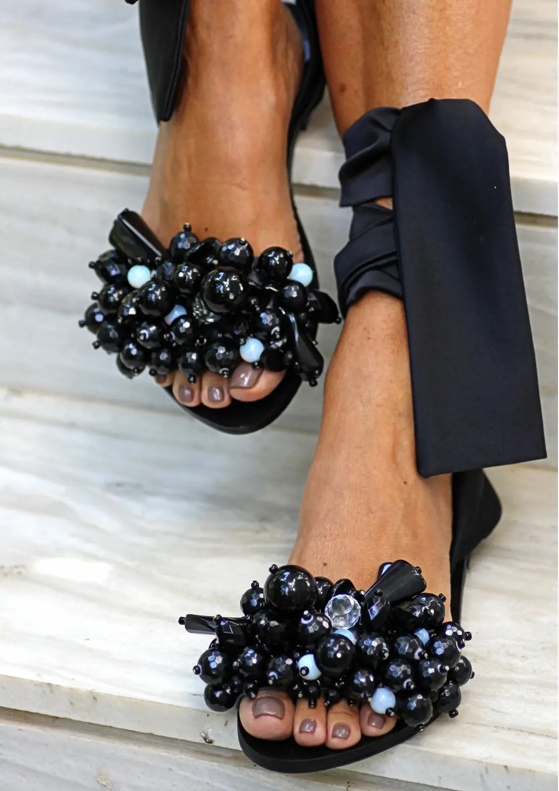 【関税込み】Elina Linardaki Sandals Elina Linardaki Sandals - Luxury Satin Tie Up Sandals