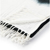 Shibori Slab Throw Blanket with Fringe