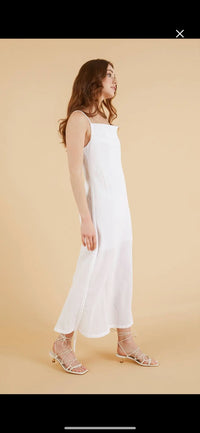 The Handloom Moon Drawstring Dress - White The Handloom