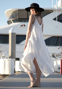 Yaz Dress - White Stripes The Handloom