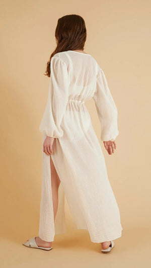The Handloom Venus Sheer Kimono Coverup Light Beige Duster Million Dollar Style