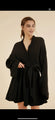 The Handloom Luna Kimono Wrap Robe Dress Black