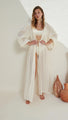 The Handloom Venus Sheer Kimono Coverup Light Beige Duster