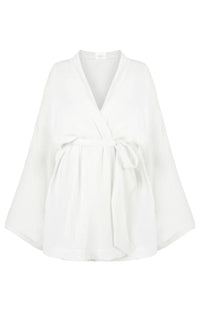 The Handloom Luna Kimono Robe Wrap Dress White Million Dollar Style