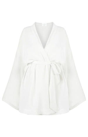 The Handloom Luna Kimono Robe Wrap Dress White Million Dollar Style