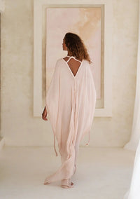 Tan Moodstories Angel Tunic Coverup Kimono Maxi Dress