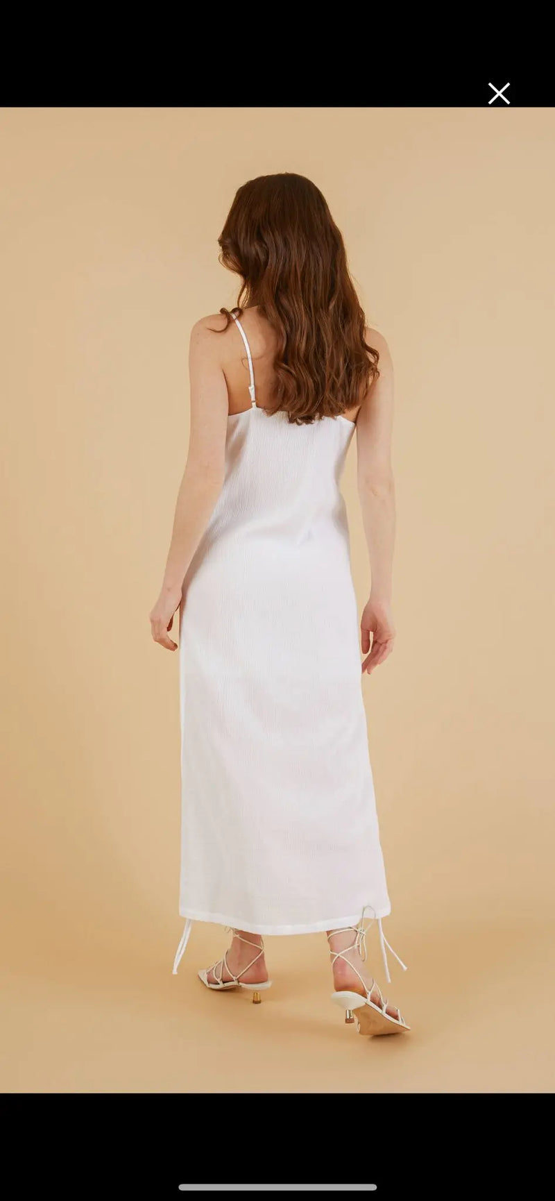 The Handloom Moon Drawstring Dress - White The Handloom