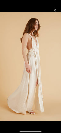 The Handloom Muse Braided Straps Maxi Dress Natural