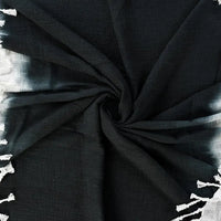 Shibori Slab Throw Blanket with Fringe